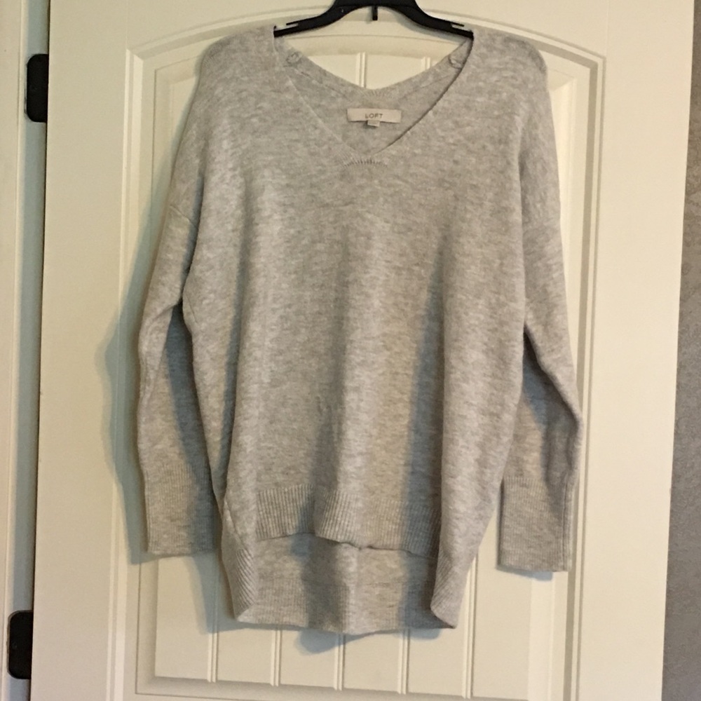NWOT LOFT melange sweater light gray
